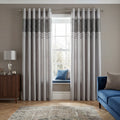 Charleston Glitter Eyelet Curtains - Grey