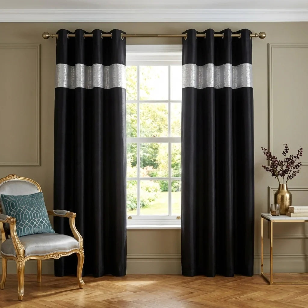Capri Eyelet Curtains - Silver