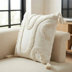 Cabana Tufted 100% Cotton Cream Cushion Cover 43cm x 43cm 3