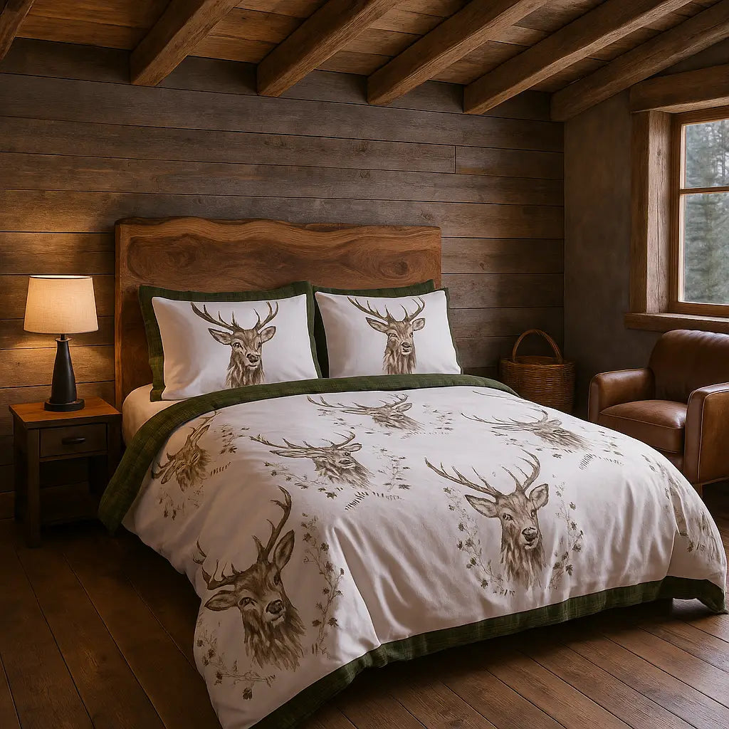 Angus Stag Flannelette Duvet Cover Set