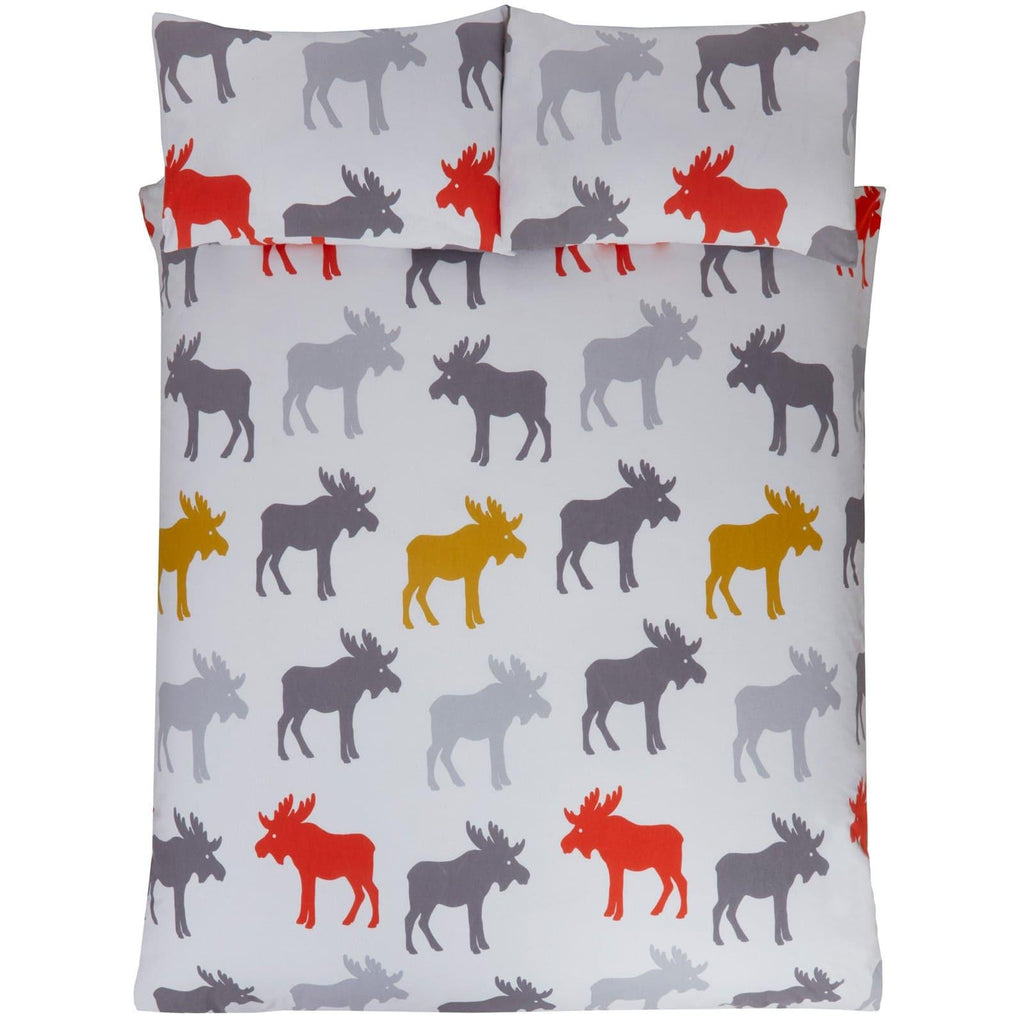 Moose Flannelette Duvet Cover Set Ochre
