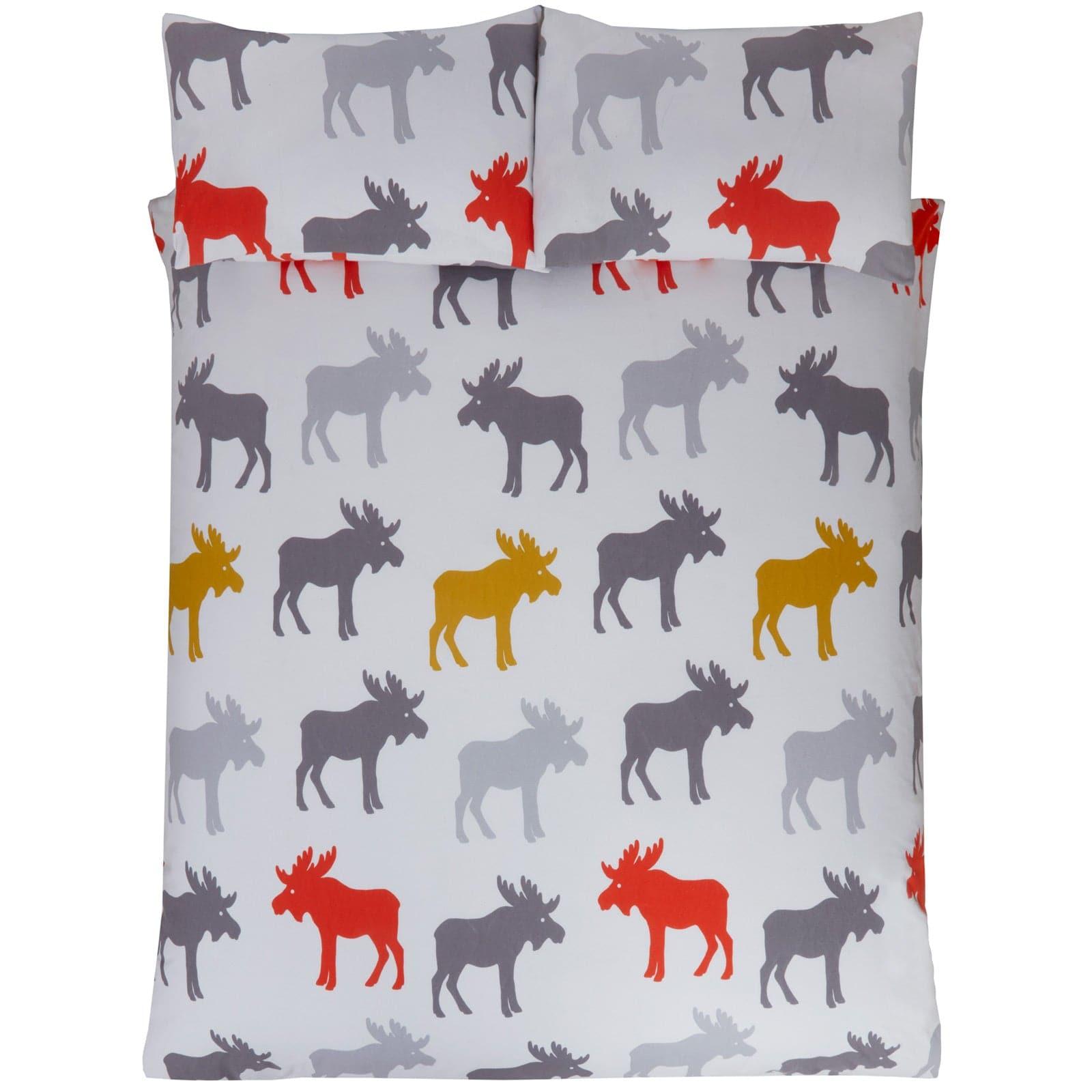 Moose Flannelette Duvet Cover Set Ochre