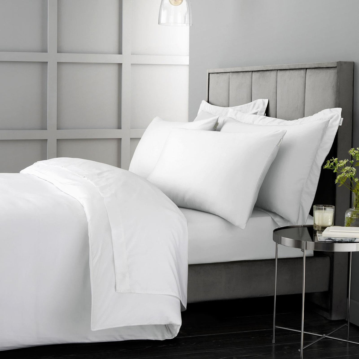 Bianca 400 Thread Count Cotton Sateen Duvet Cover Set - Green