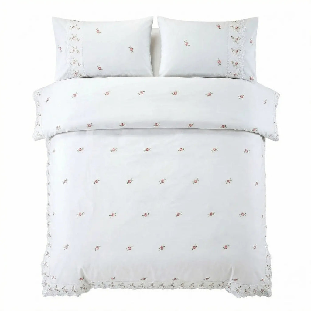 Sophie Embroidered Duvet Cover Set - White image 4