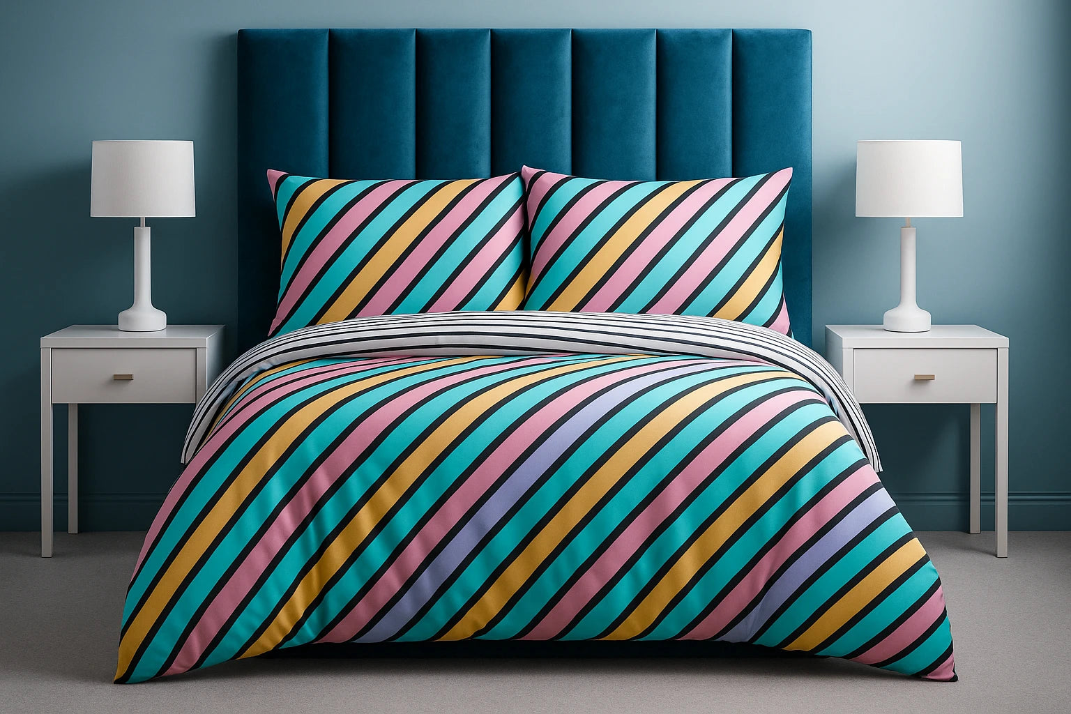 Oxford Stripe Duvet Cover Bedding Set