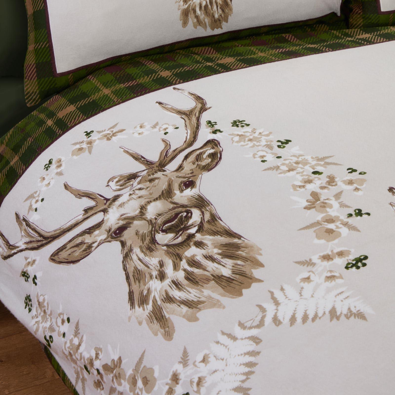Angus Stag Flannelette Duvet Cover Set by Rapport Home