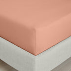 Bianca 200 Thread Count Percale 32cm Deep Clay 100% Cotton Fitted Sheet