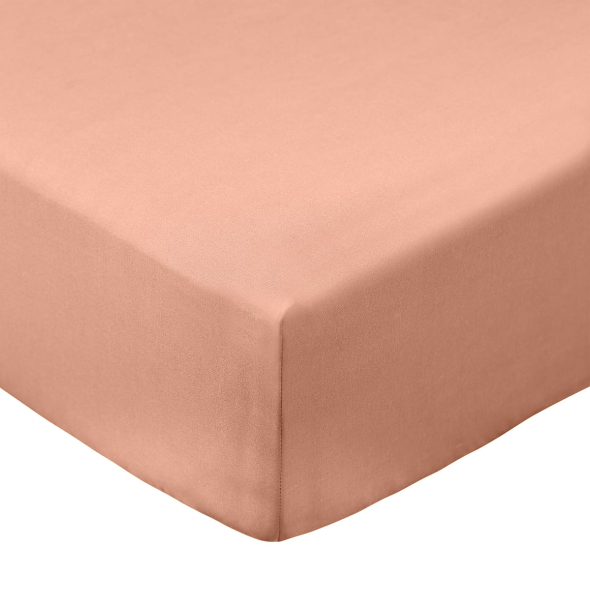 Bianca 200 Thread Count Percale 32cm Deep Clay 100% Cotton Fitted Sheet - 200 Thread Count Percale Fitted Sheet (1)