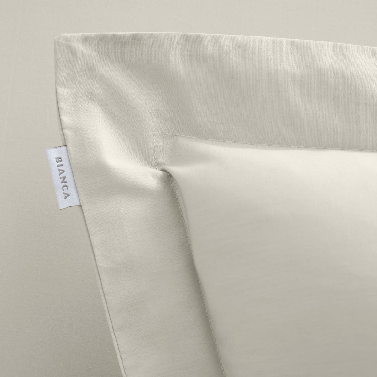 Bianca Fine Linens 200 Thread Count Cotton Percale Pillowcases - 200 Thread Count Percale Oxford Pillowcase Pair Cream (1)