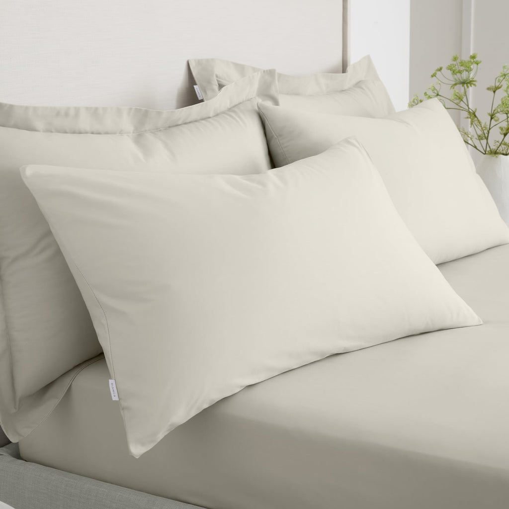 Bianca Fine Linens 200 Thread Count Cotton Percale Pillowcases - 200 Thread Count Percale Standard Pillowcase Pair Natural