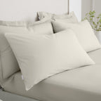 Bianca Fine Linens 200 Thread Count Cotton Percale Pillowcases - 200 Thread Count Percale Standard Pillowcase Pair Natural