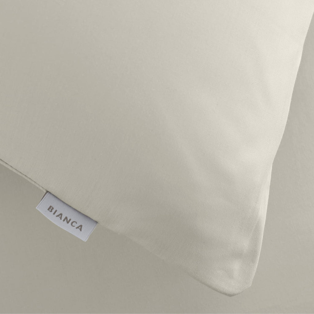 Bianca Fine Linens 200 Thread Count Cotton Percale Pillowcases - 200 Thread Count Percale Standard Pillowcase Pair Natural
