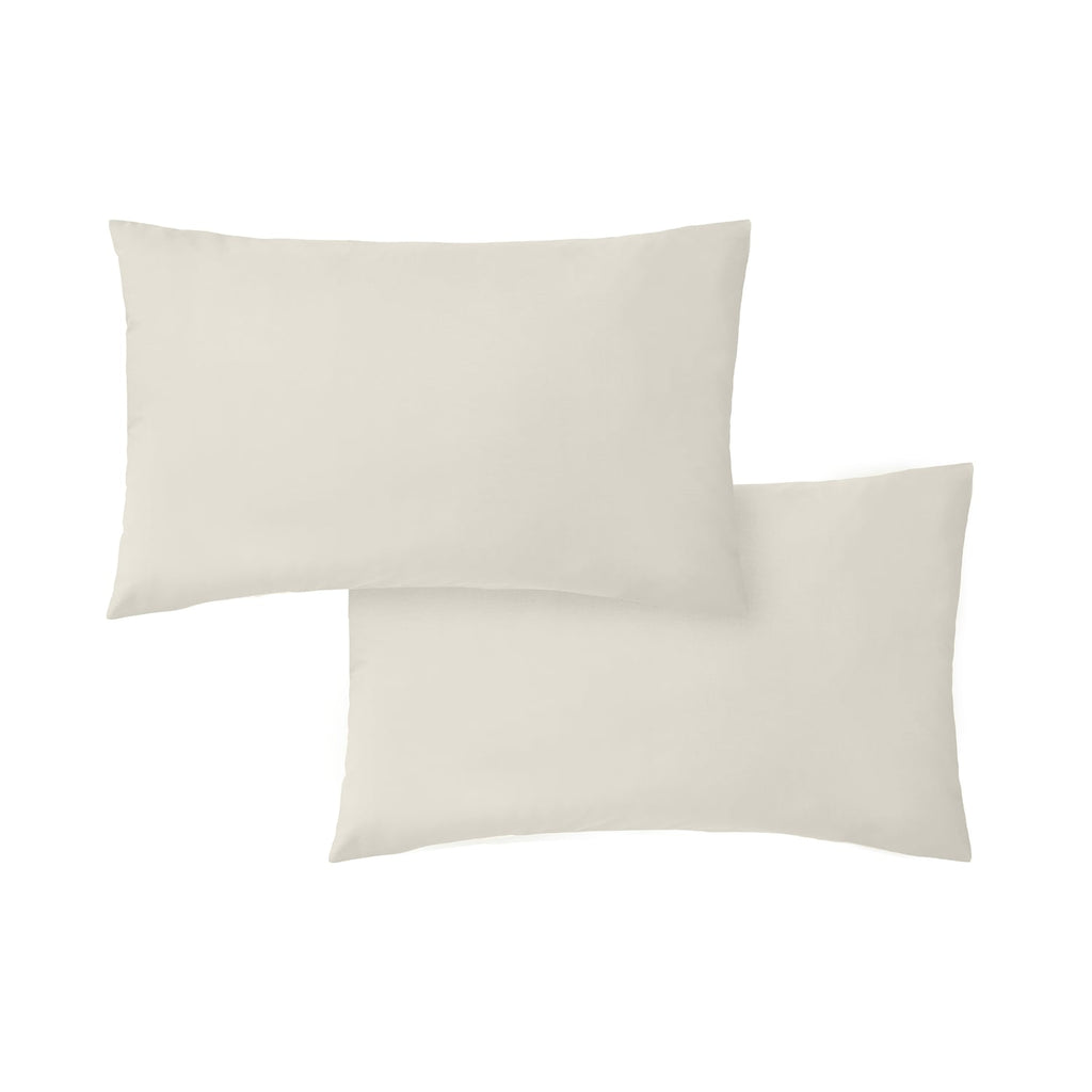 Bianca Fine Linens 200 Thread Count Cotton Percale Pillowcases - 200 Thread Count Percale Standard Pillowcase Pair Natural