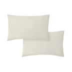 Bianca Fine Linens 200 Thread Count Cotton Percale Pillowcases - 200 Thread Count Percale Standard Pillowcase Pair Natural
