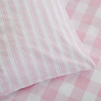 Bianca Fine Linens Check and Stripe Duvet Cover Set - Check And Stripe Pink