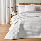 Bianca Fine Linens Quilted Lines Bedspread - Quilted Lines Bedspread White