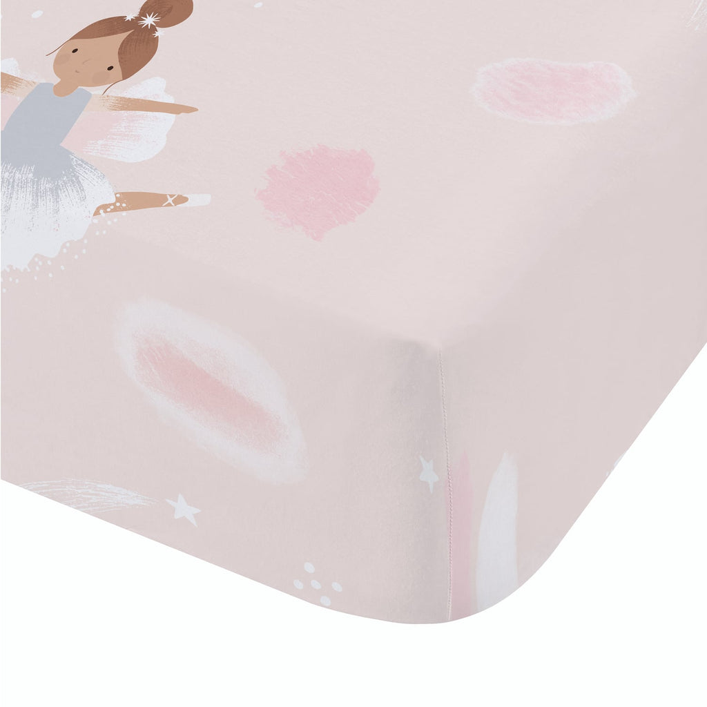 Bianca Balloons Spot Brushed Cotton Flannelette 25cm Deep Fitted Sheet - Dancing Fairies Fitted Sheet