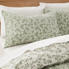 Bianca Fine Linens Shadow Leaves Duvet Cover Set - Shadow Leaves Green Duvet Set