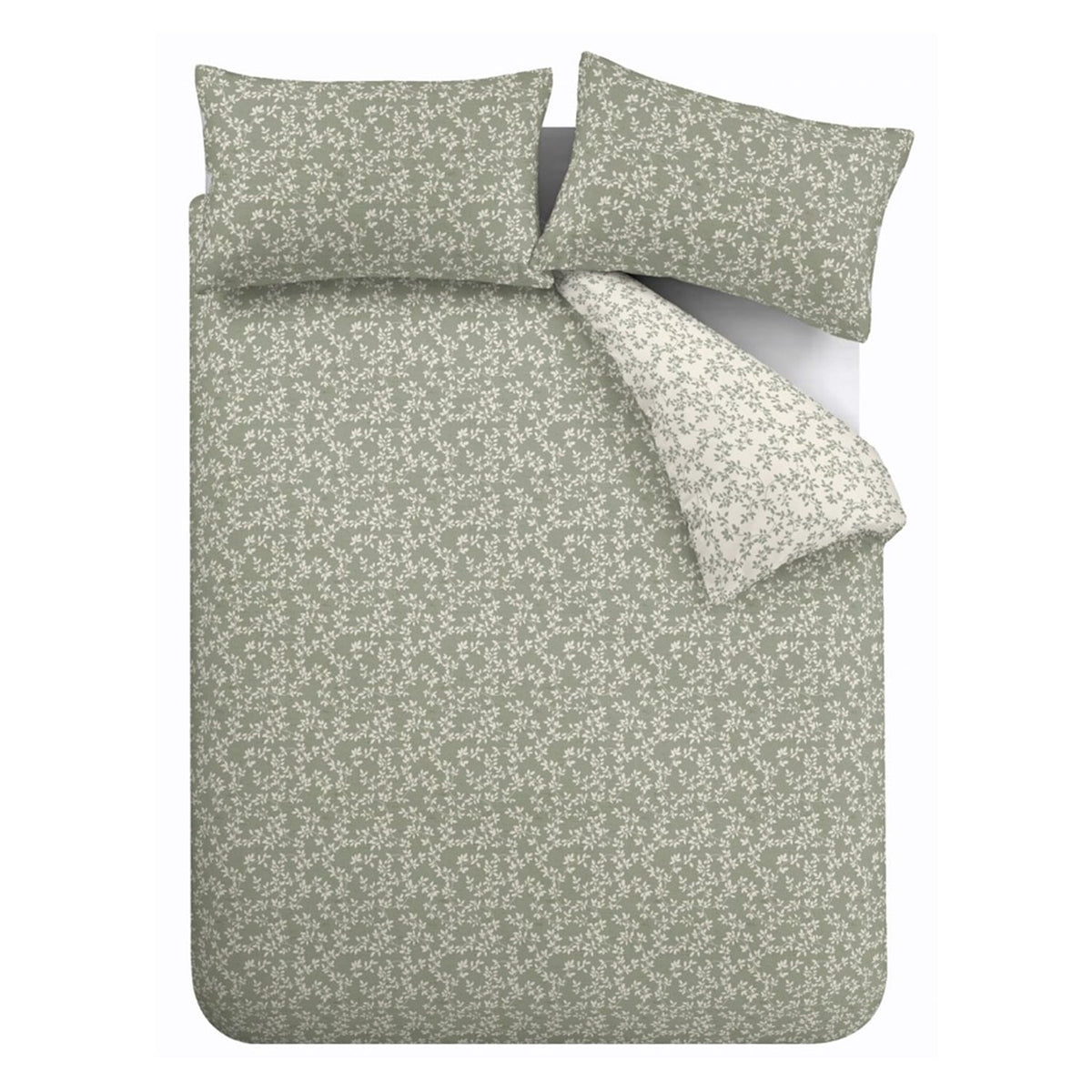Bianca Fine Linens Shadow Leaves Duvet Cover Set - Shadow Leaves Green Duvet Set