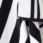 Bianca Reversible Stripe 600gsm Cotton Jacquard Towels - Black - Reversible Jacquard Black Towels