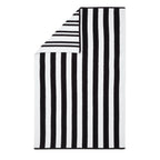 Bianca Reversible Stripe 600gsm Cotton Jacquard Towels - Black - Reversible Jacquard Black Towels