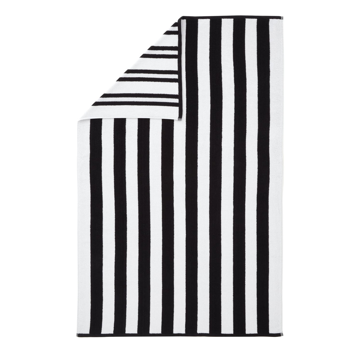 Bianca Reversible Stripe 600gsm Cotton Jacquard Towels - Black - Reversible Jacquard Black Towels