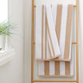 Bianca Reversible Stripe 600gsm Cotton Jacquard Towels - Natural