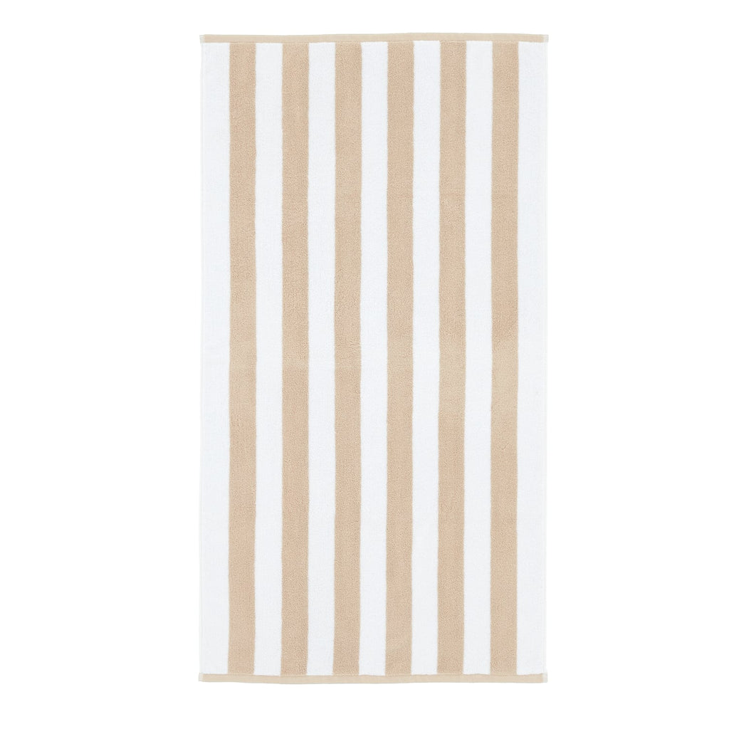 Bianca Reversible Stripe 600gsm Cotton Jacquard Towels - Natural - Reversible Jacquard Natural Towel