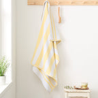 Bianca Reversible Stripe 600gsm Cotton Jacquard Towels - Yellow