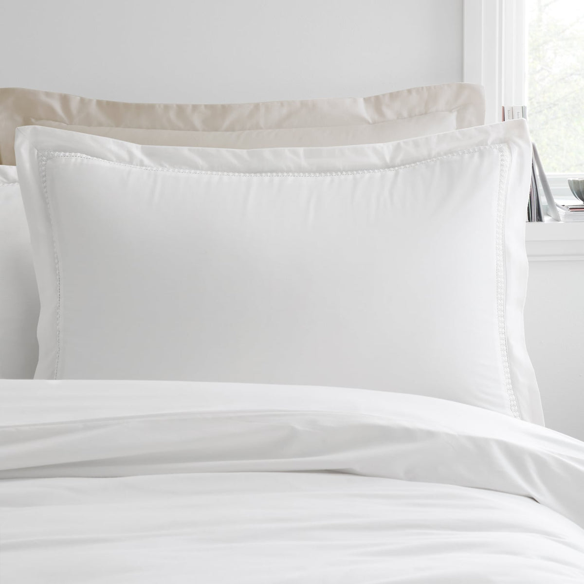 Bianca Fine Linens Oxford Lace Trim Duvet Cover Set - Oxford Lace Duvet Set