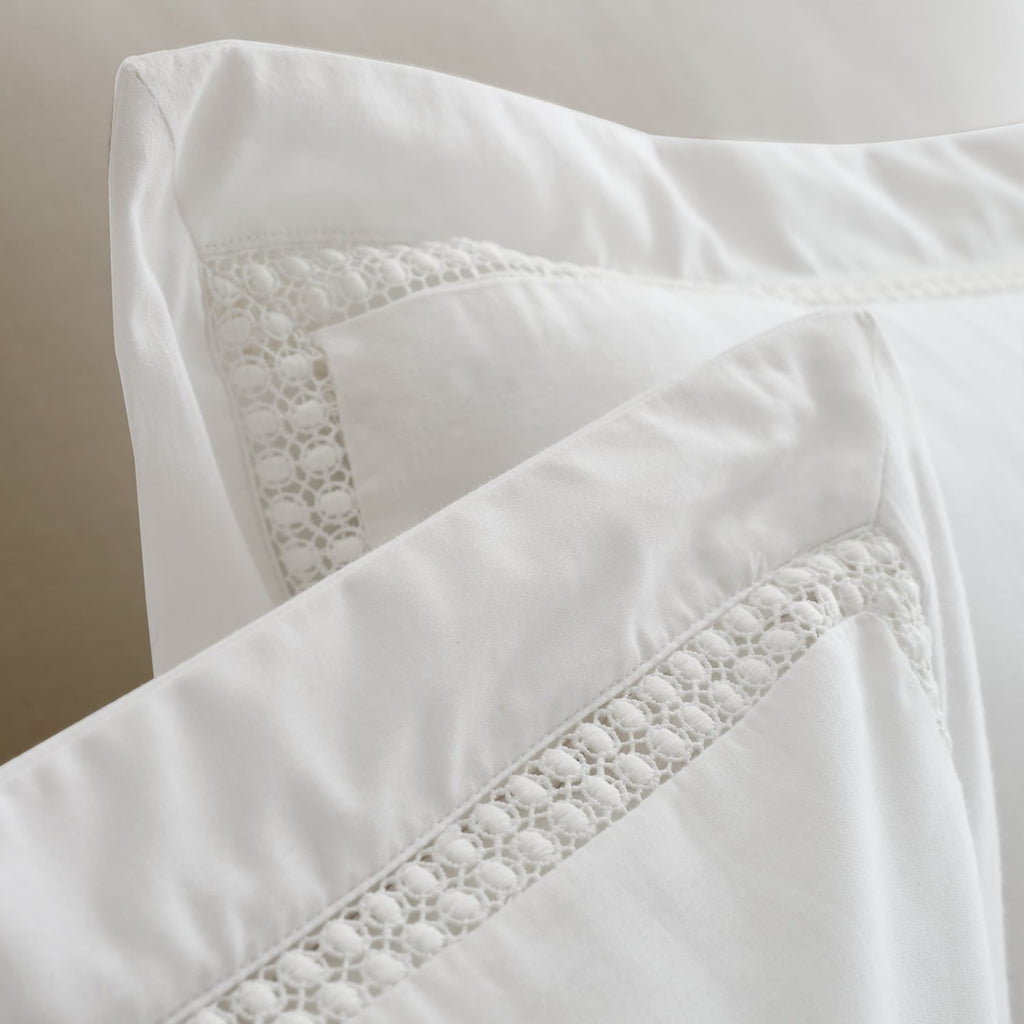 Bianca Fine Linens Oxford Lace Trim Duvet Cover Set - Oxford Lace Duvet Set