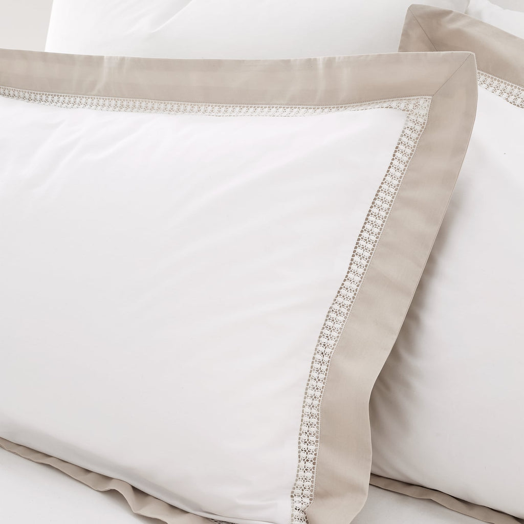 Bianca Fine Linens Oxford Lace Trim Duvet Cover Set - Oxford Lace