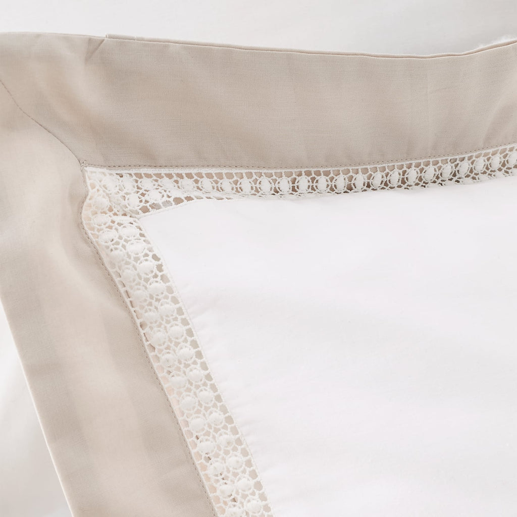 Bianca Fine Linens Oxford Lace Trim Duvet Cover Set - Oxford Lace