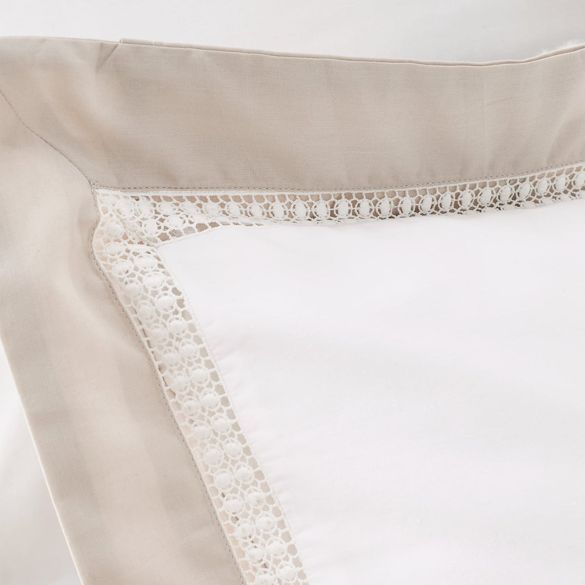 Bianca Fine Linens Oxford Lace Trim Duvet Cover Set - Oxford Lace