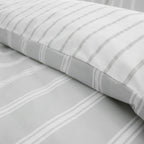 Bianca Ashford Stripe 200 Thread Count 100% Cotton Reversible Duvet Cover Set - Silver image 12