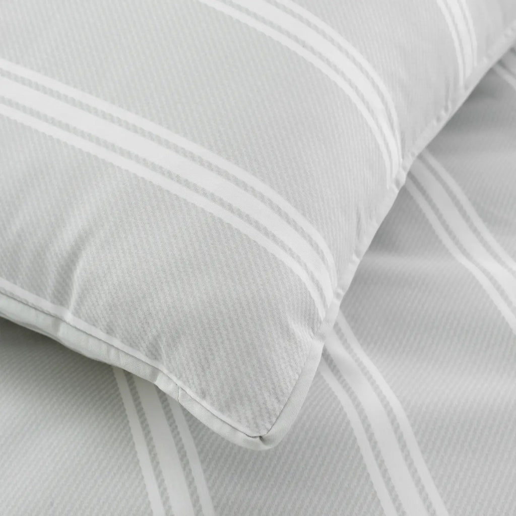 Bianca Ashford Stripe 200 Thread Count 100% Cotton Reversible Duvet Cover Set - Silver image 13