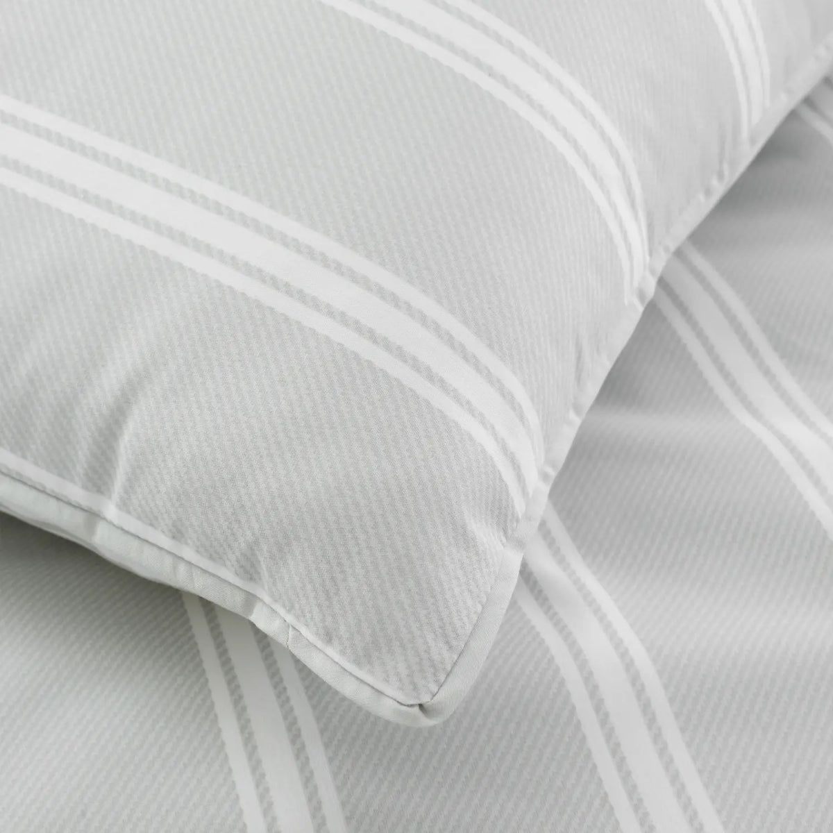 Bianca Ashford Stripe 200 Thread Count 100% Cotton Reversible Duvet Cover Set - Silver image 13