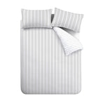 Bianca Ashford Stripe 200 Thread Count 100% Cotton Reversible Duvet Cover Set - Silver image 14