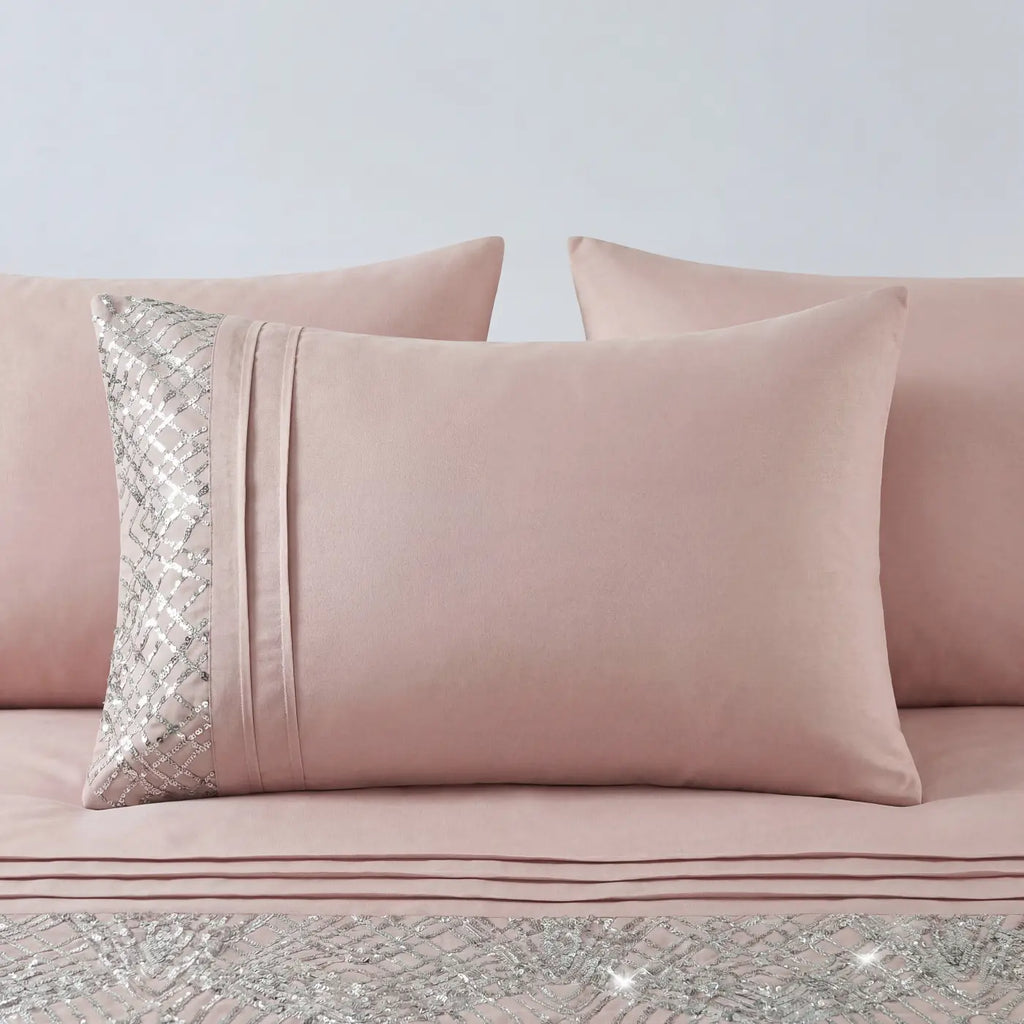 Charleston Glitter Duvet Cover Set - Blush Pink image 2