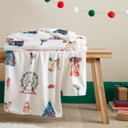 Belle & Boo Christmas Fairground Cosy Throw 150cm x 200cm - Cream