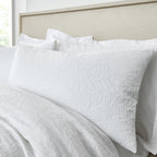 Bianca Fine Linens Embroidery Floral Duvet Cover Set - White - Fleur Matelasse Duvet Set