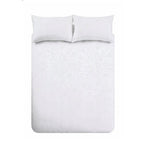 Bianca Fine Linens Embroidery Floral Duvet Cover Set - White - Fleur Matelasse Duvet Set