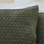 Bianca Attica Velvet Embroidered Blue Pillow Sham Pair 8