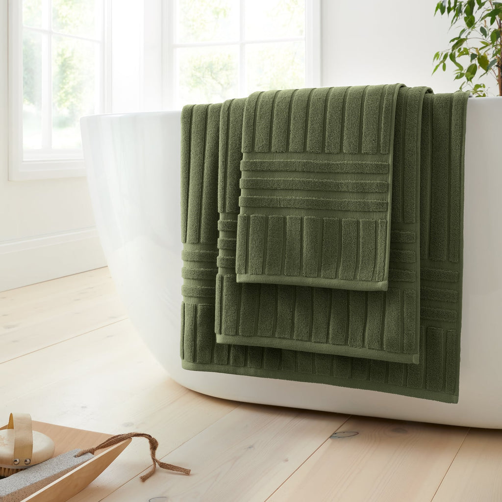 Bianca Hotel 600gsm Cotton Towel - Olive Green - Hotel Towels Olive
