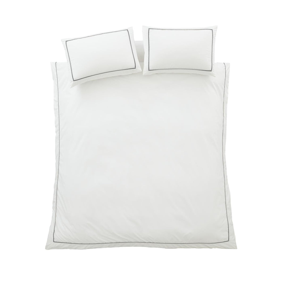 Bianca Contrast Trim 200 Thread Count Cotton Duvet Cover Set - White / Black image 6