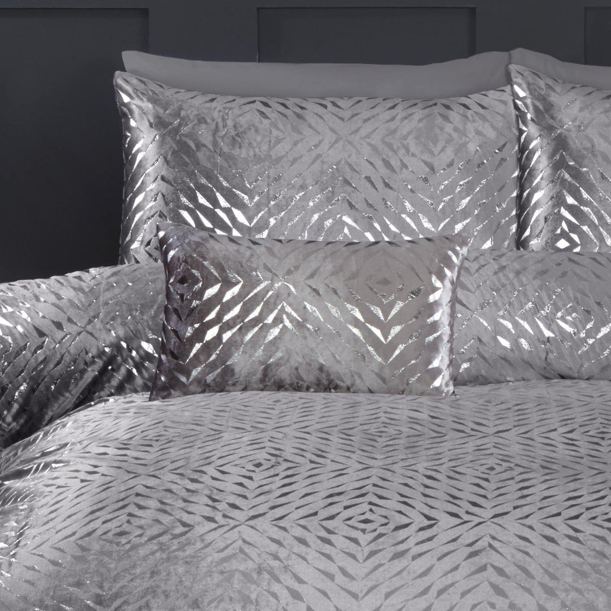 Bellagio Boudoir Cushion 12" x 20" (30cm x 50cm) - Silver