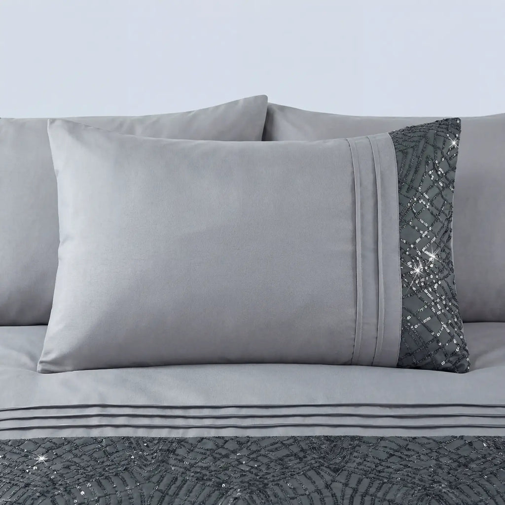 Charleston Glitter Duvet Cover Set - Grey image 2