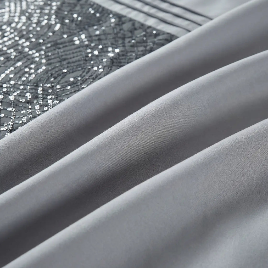 Charleston Glitter Duvet Cover Set - Grey image 3
