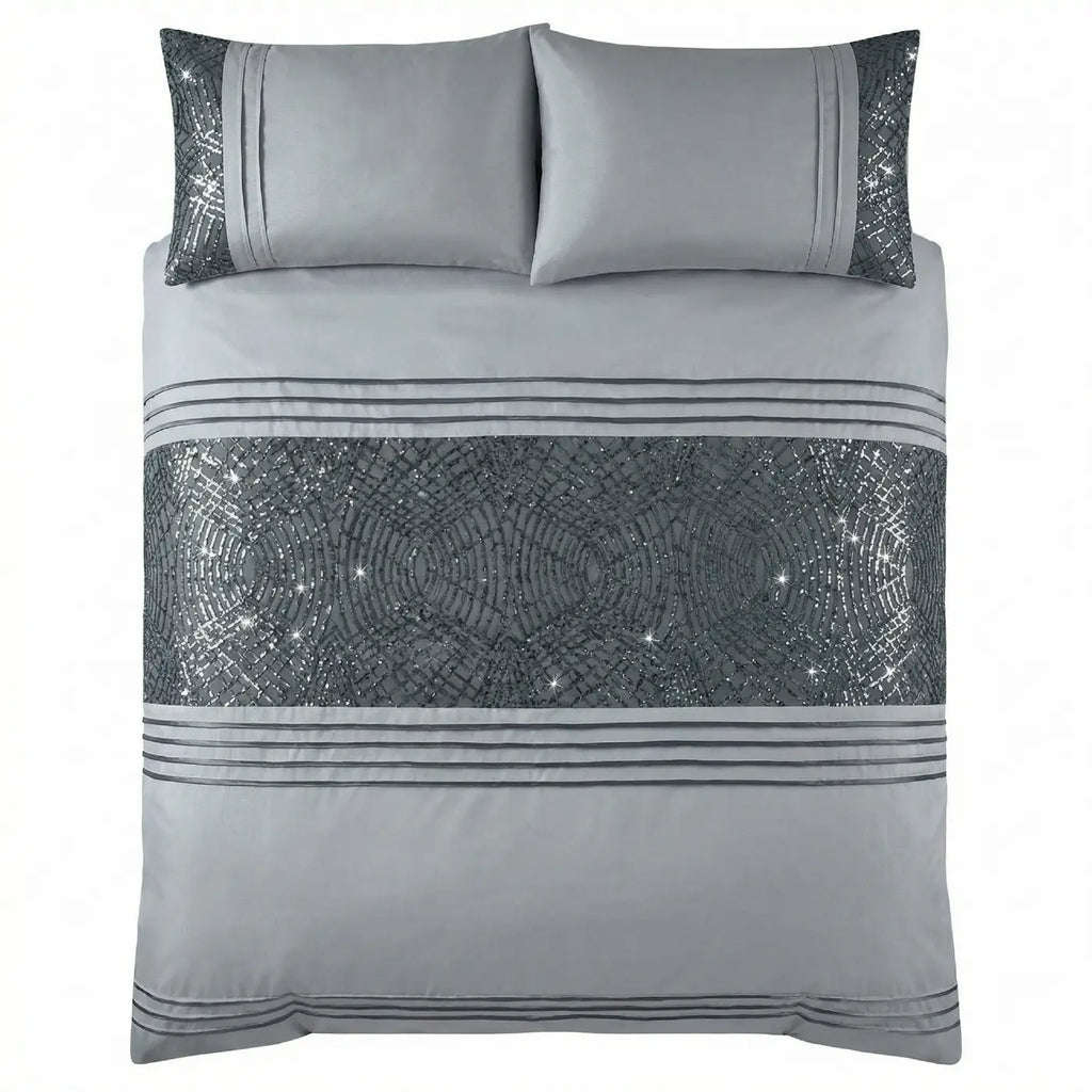 Charleston Glitter Duvet Cover Set - Grey image 4