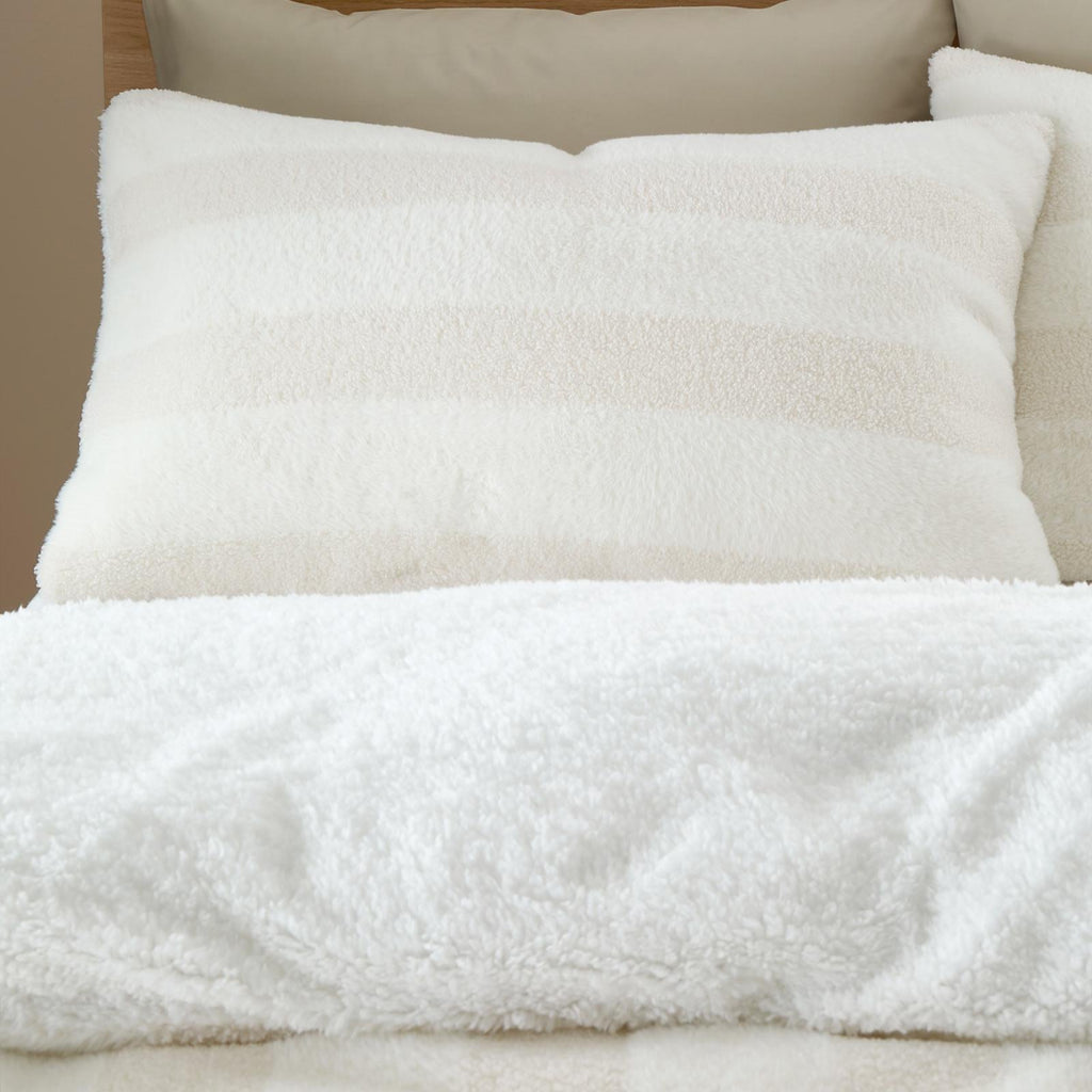 Bianca Cosy Soft Stripe Fur Duvet Cover Set 2